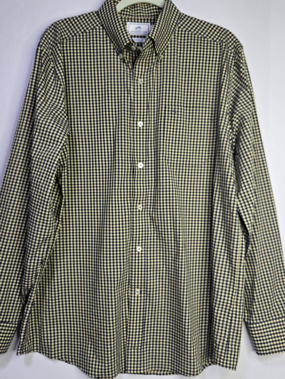 Southern Tide Men's Size L Navy&Yellow Classic Fit Button-Down Sport Shirt